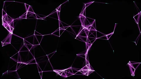 Network of Glowing Purple Lines and Dots Creating Digital Technology Background 库存影片 334959002