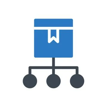Network glyph color icon 스톡 일러스트
