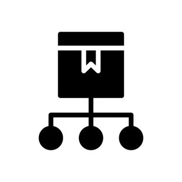 Network glyph flat icon Stockillustratie