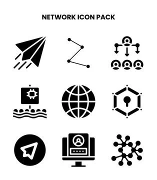 Network Glyph Scalable Icons Pack Stock Illustration