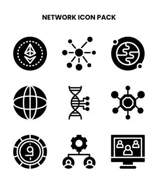 Network Glyph Vector Icons Pack Illustration