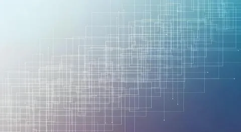 Network grid abstract background, blue and purple digital lines connect tec.. Stock Illustration
