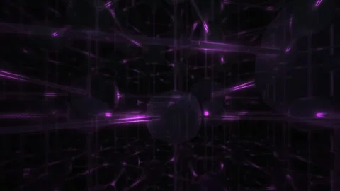 Network Grid Abstract Technology Background with Glowing Pink Lines and Dyn.. Stock Footage 343742661