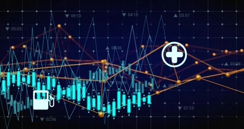 Network grid animating, timecode markers appearing, icons emerging near Video stock 317228409