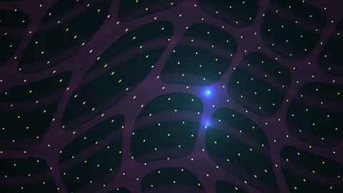 Network Grid Background with Glowing Dots and a Moving Blue Light for Techn.. Stock Footage 343741997
