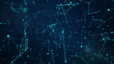 Network grid of lines and particles Stock Illustration