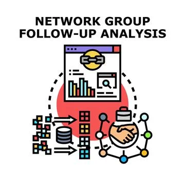 Network group follow up analysis concept vector Stock Illustration