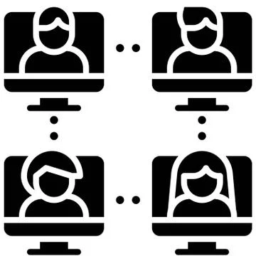 Network group, Telecommuting or  remote work icon Ilustración de archivo