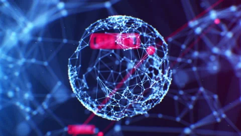 Network Growing Beautiful 3d Animation. Active Camera Movements Around the Grid Stock Footage 141610836