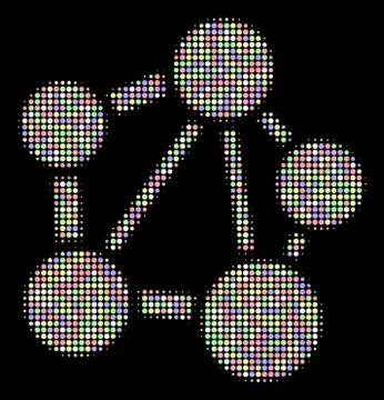 Network Halftone Composition of Circles Illustrazione stock