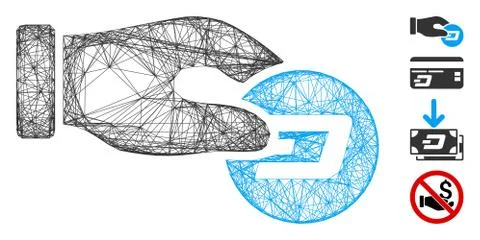 Network Hand Pay Dash Vector Mesh Stock Illustration