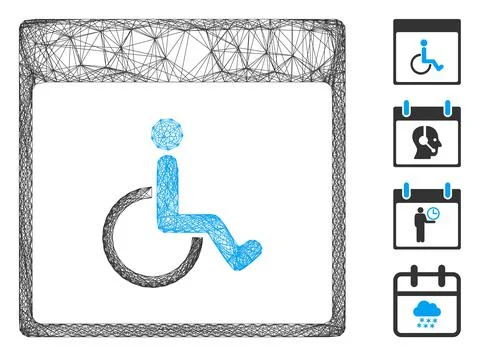 Network Handicapped Calendar Page Vector Mesh Illustrazione stock