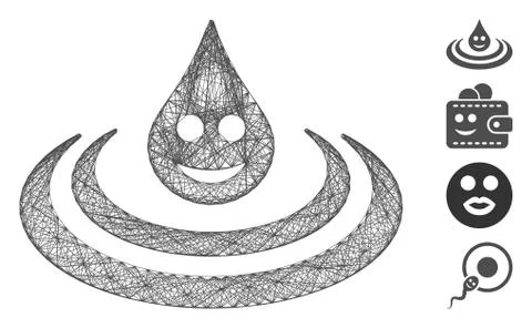 Network Happy Drop Ripple Vector Mesh Stock Illustration