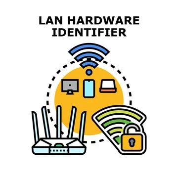 Network hardware identifier vector concept illustration Stock Illustration