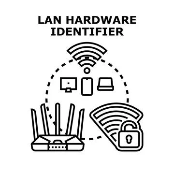Network hardware identifier vector concept illustration イラスト素材