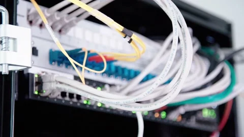 Network hardware routers and server multishot Stock Footage 134612558