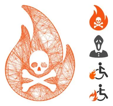 Network Hell Fire Vector Mesh Stock Illustration