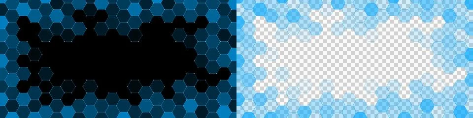 Network Hexagon Technology Background with Blue Digital Honeycomb Pattern and Ce Stock Illustration