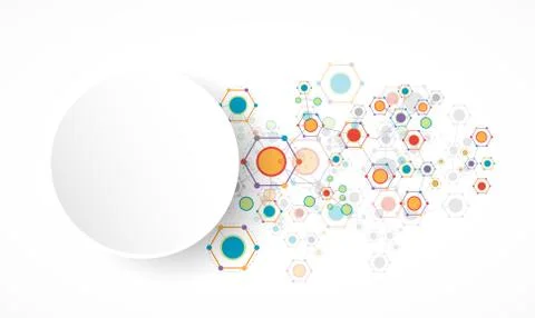 Network hexagonal color technology communication background Stockillustratie