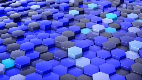 Network of hexagons Stock Footage 74993591