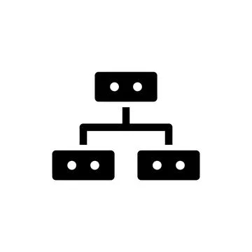 Network Hierarchy and Tree Diagram Icon Illustrazione stock