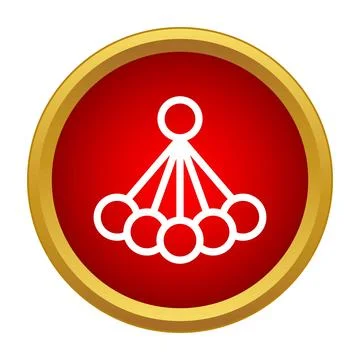 Network hierarchy structure distributing data in red circle icon イラスト素材