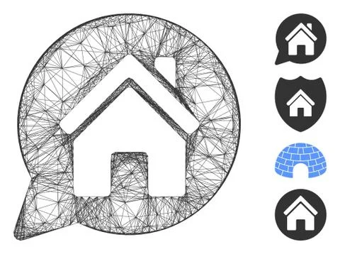 Network House Mention Vector Mesh Stock Illustration