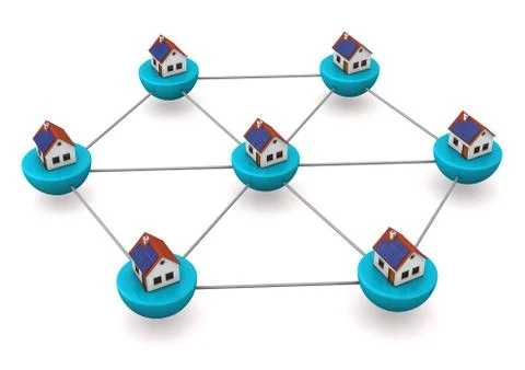 Network of houses Stock Illustration