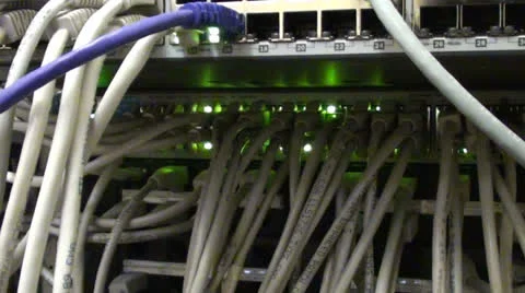 Network Hub Closeup Stock Footage 26386653