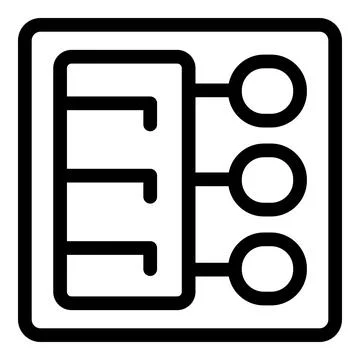Network hub connecting devices with cables icon Illustrazione stock