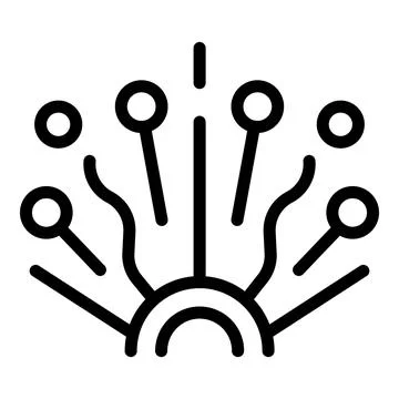Network hub connecting devices with lines and circles icon Stock Illustration