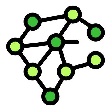 Network hub connecting green nodes representing data flow Illustrazione stock