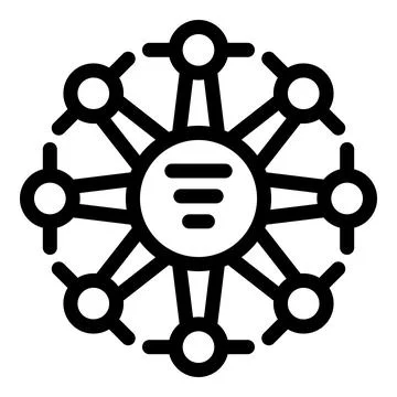 Network hub connecting multiple devices with data transferring Stock Illustration