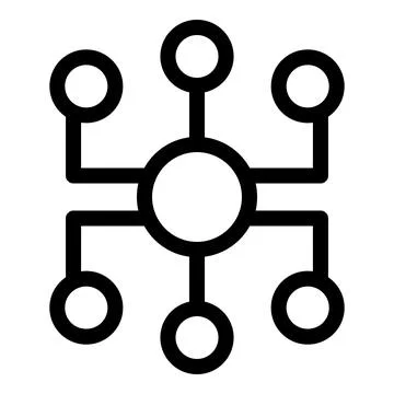 Network hub connecting multiple devices icon Stock Illustration