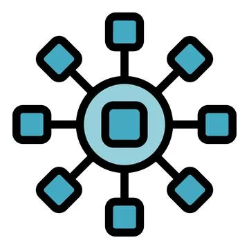 Network hub connecting multiple devices with secure data transfer 스톡 일러스트