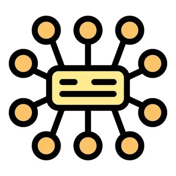 Network hub connecting multiple devices with stable connection Illustrazione stock