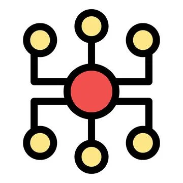 Network hub connecting multiple devices or systems Stock Illustration