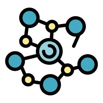 Network hub connecting nodes in data system Stock Illustration