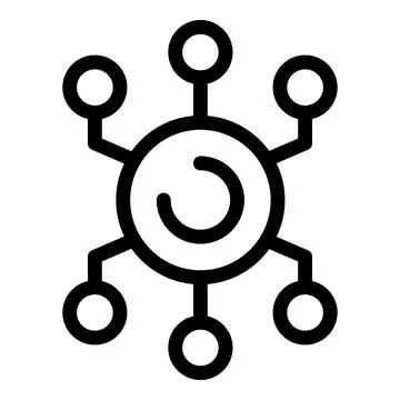 Network hub connecting nodes representing data sharing system Stock Illustration