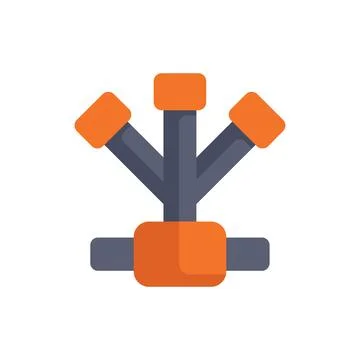 Network hub connecting three devices with cables Stock Illustration