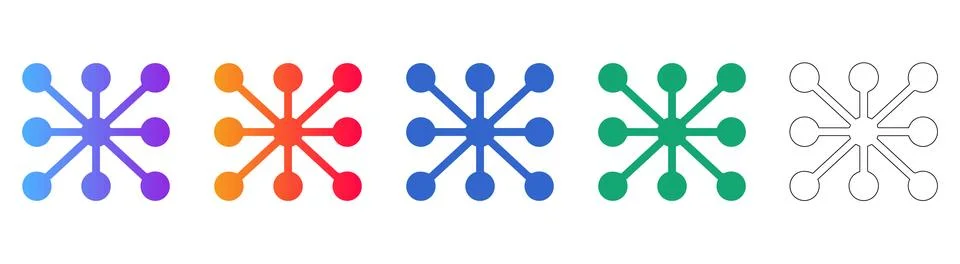 Network Hub Connection Icons 스톡 일러스트