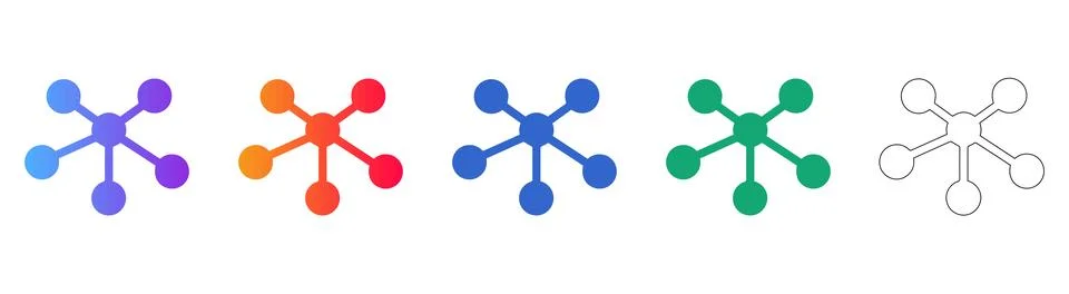 Network Hub Connection Icons Stockillustratie