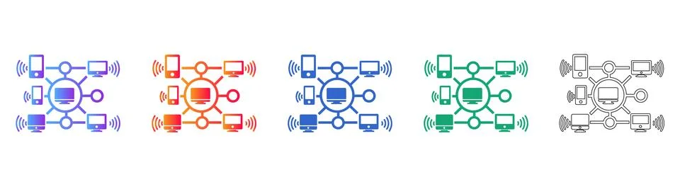 Network Hub Connectivity Icon Set イラスト素材