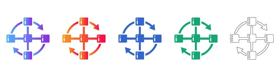 Network Hub Connectivity Icons イラスト素材