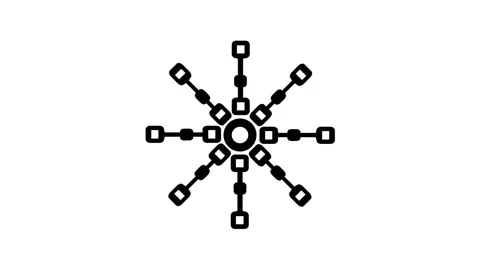 Network Hub Icon Stock Footage 343508265