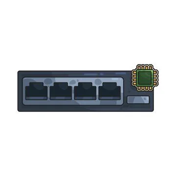 Network hub illustration Illustrazione stock
