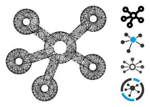 Network Hub Links Vector Mesh Stock Illustration