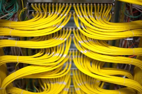 Network Hub Uplink in Data Center Stock Photos