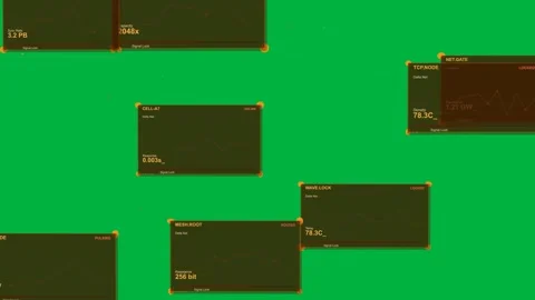 Network HUD forming on transparent bg CELL A7 appearing spawning panels dashed Stock Footage 333972452