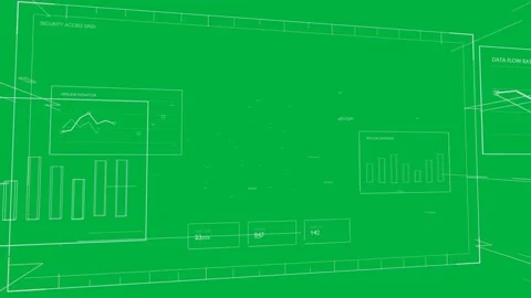 Network HUD receiving feed, showing health metrics while camera panning, Stock Footage 335781035